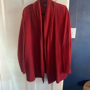 Lucky Brand Red Open-Front Knit Cardigan Sweater